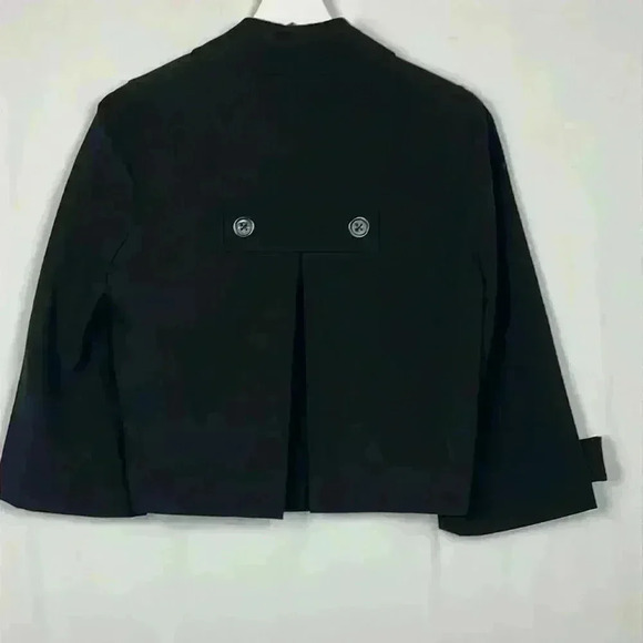 Signature Larry Levine Womens Blazer 6 Black 3 Button Closure 3/4 Sleeves Classy - Picture 6 of 7